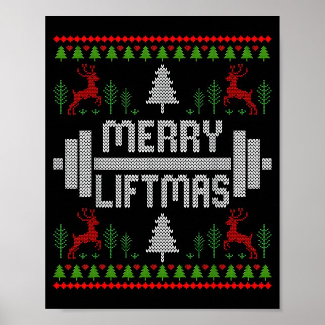 Merry Liftmas - Trainer Ugly Style Christmas  Poster (Framsidan)