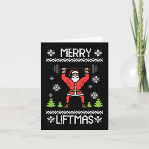 Merry Liftmas Ugly jul Julafton Workout Gym Body Kort