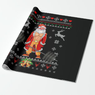 Merry Liftmas Ugly jul Pajama Santa Presentpapper