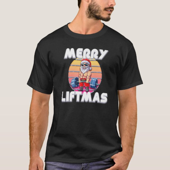 Merry Liftmas Ugly jul Sweater Jultomten G T Shirt (Framsida)