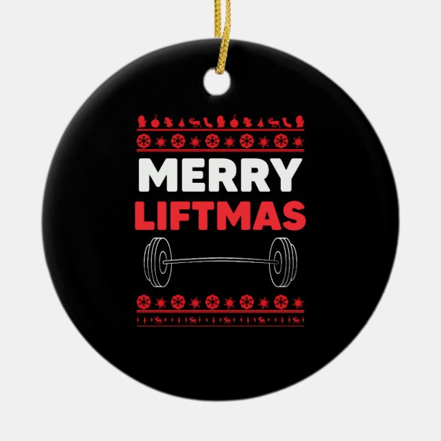 Merry Liftmas - Väktande jul Julgransprydnad Keramik (Framsidan)