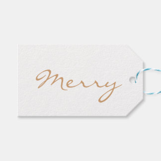 Merry Light Brown Taupe Minimal Helgdag Typography Presentetikett