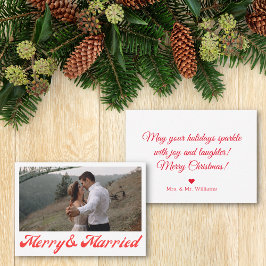 merry & limited, newlyweds fotoröd skrift anteckningskort