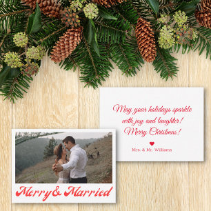merry & limited, newlyweds fotoröd skrift anteckningskort