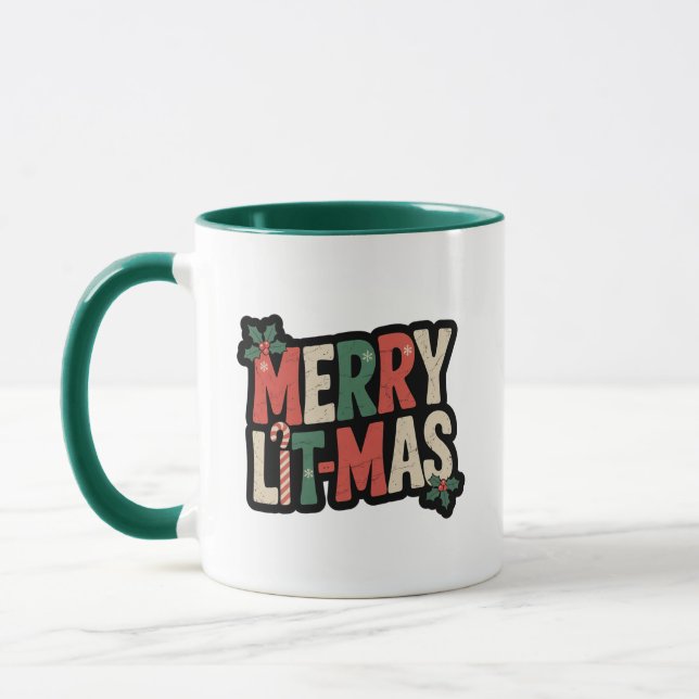 Merry Lit-mas Bookish Coffee Mugg (Vänster)