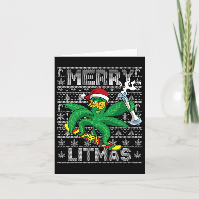 Merry Litmas Snowboarding Ugly jul Kort (Framsida)