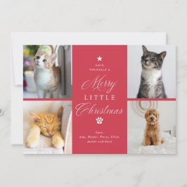 Merry Litte jul Pet 4 Photo Flat Julkort