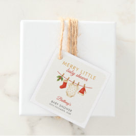 Merry Little Baby Clothesline Baby Shower Gåvor Etiketter
