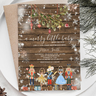 Merry Little Baby Julfest Nutcracker Inbjudningar