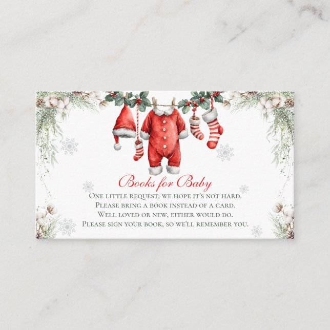 Merry Little Baby Shower Books For Baby Tilläggskort (Framsida)