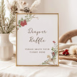 Merry Little Baby Shower Diaper Raffle Poster<br><div class="desc">Vi presenterar vår "Merry Little Shower"-skylt, perfekten för att fira att ditt lilla paket av glädje kommer att komma! Det här tecknet är ett tecken på könsmognad vattenfärg som illustrerar den ömtåliga julgrädden, som är försedd med söta röda baby-skor och en trärockande häst leksak. Temat passar perfekt för en vinter...</div>