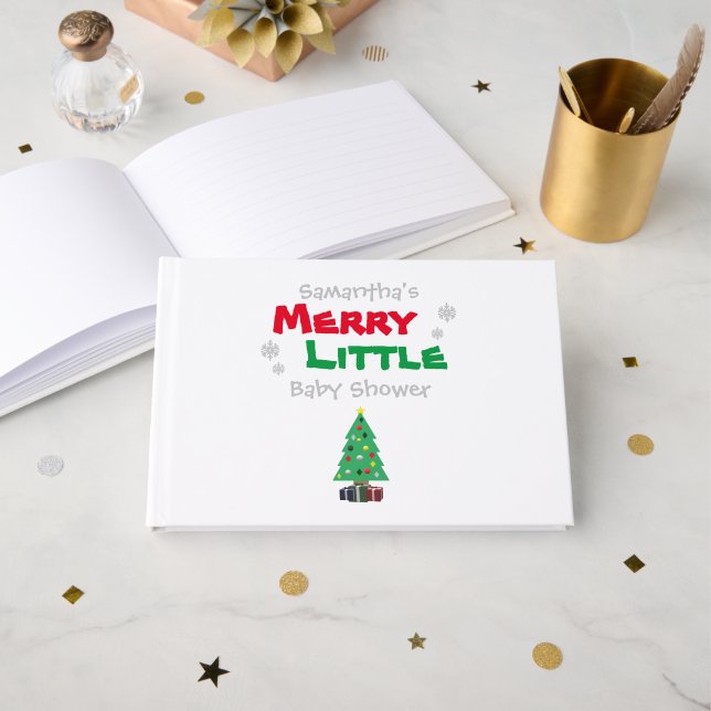 Merry Little Baby Shower Gästböcker (Framsida öppen)