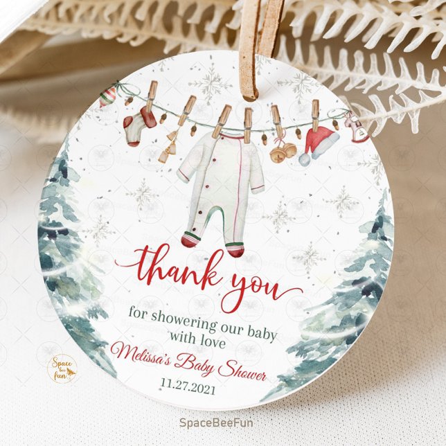 Merry Little Baby Shower Gåvor Etiketter (Merry Little Baby Shower, favor tag, holiday baby shower, Christmas baby shower, winter baby shower,)