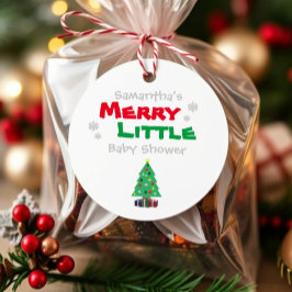 Merry Little Baby Shower Gåvor Etiketter