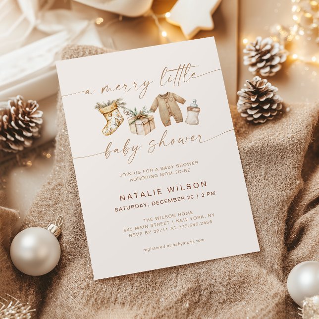 Merry Little Baby Shower Gender Neutral Boho Inbjudningar (Skapare uppladdad)