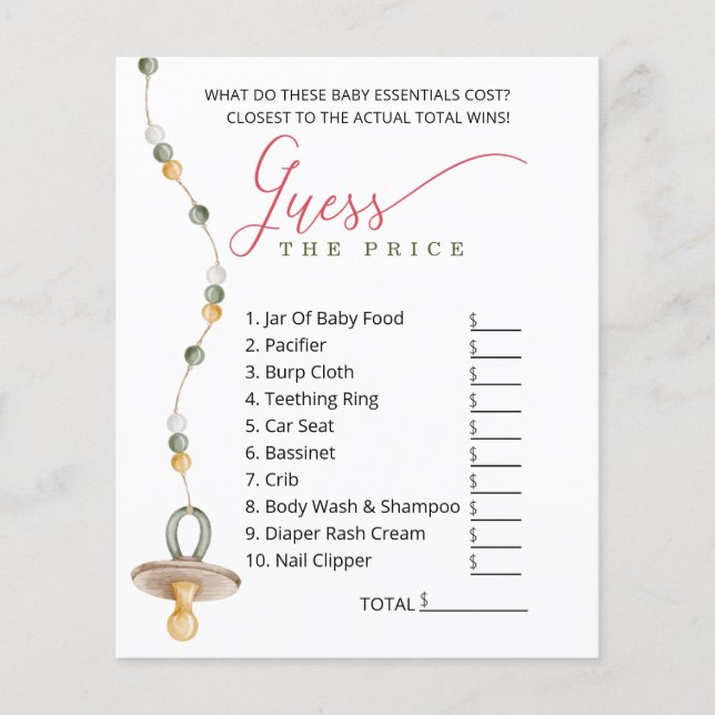 Merry Little Baby Shower gissar Prist spel Flygblad (Framsidan)