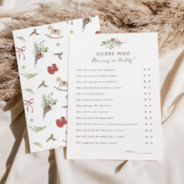 Merry Little Baby Shower gissar vem som spelar spe Inbjudningar