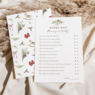 Merry Little Baby Shower gissar vem som spelar spe Inbjudningar