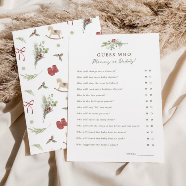 Merry Little Baby Shower gissar vem som spelar spe Inbjudningar (Skapare uppladdad)