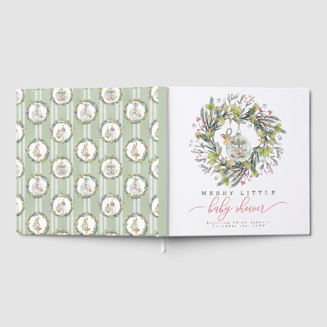 Merry Little Baby Shower Guest Bok (Full)