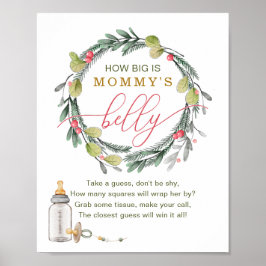 Merry Little Baby Shower Hur stor är Mammans belly Poster