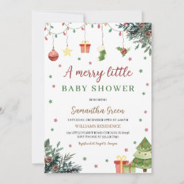 Merry Little Baby Shower Inbjudningar