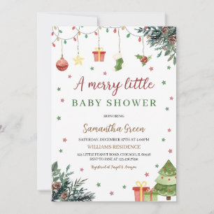 Merry Little Baby Shower Inbjudningar
