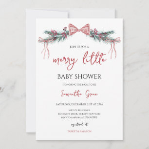 Merry Little Baby Shower Inbjudningar