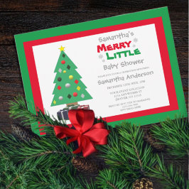 Merry Little Baby Shower Inbjudningar