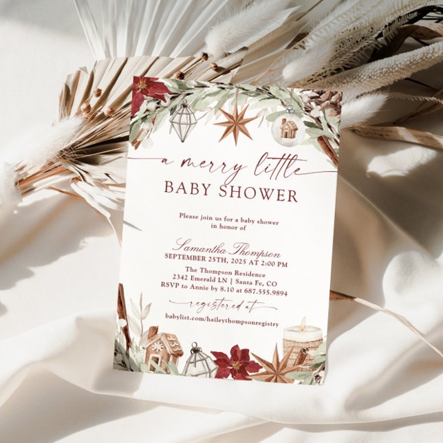 Merry Little Baby Shower, jul Baby Shower Inbjudningar (Skapare uppladdad)