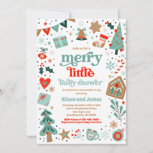 Merry Little Baby Shower jul Baby Shower Inbjudningar