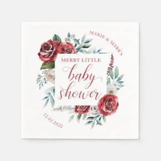 Merry Little Baby Shower jul Napkins Pappersservett