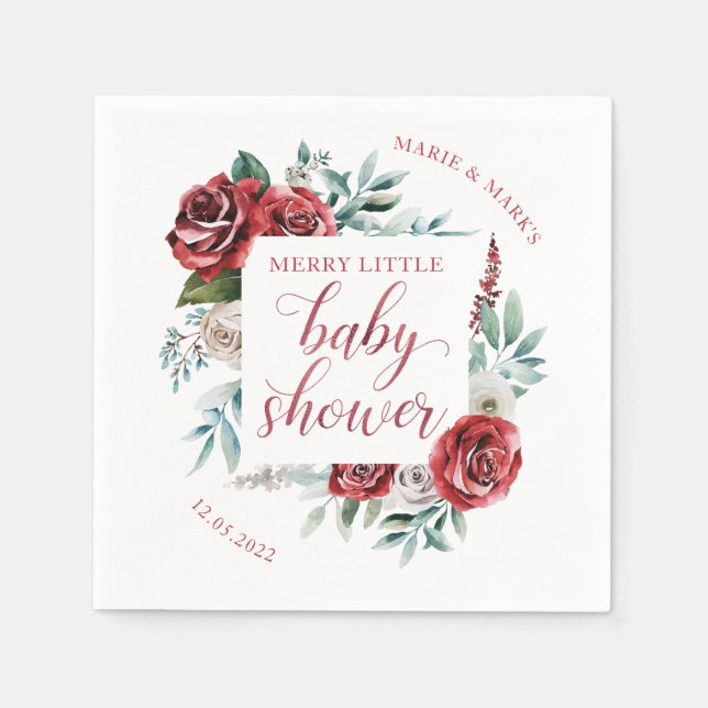 Merry Little Baby Shower jul Napkins Pappersservett (Framsidan)