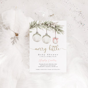 Merry Little Baby Shower jul Ornament Inbjudningar