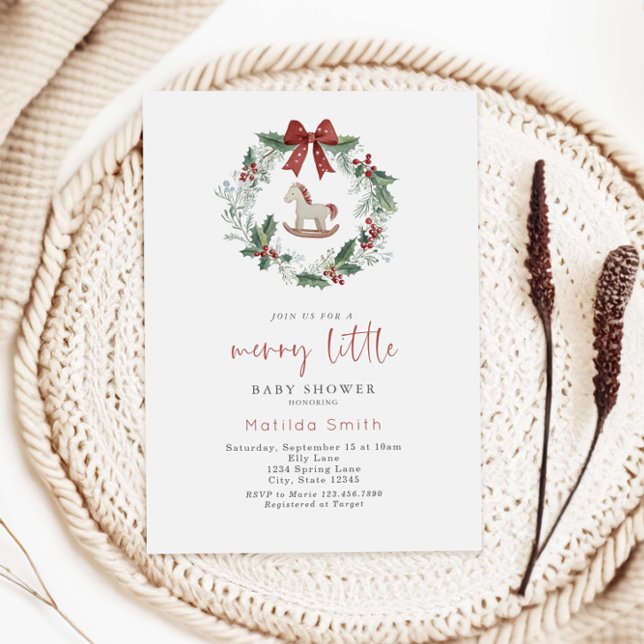 Merry Little Baby Shower jul Wand Inbjudningar (Skapare uppladdad)