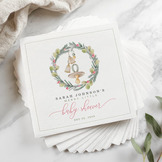 Merry Little Baby Shower Luncheon Napkins Pappersservett (Merry Little Baby Shower )