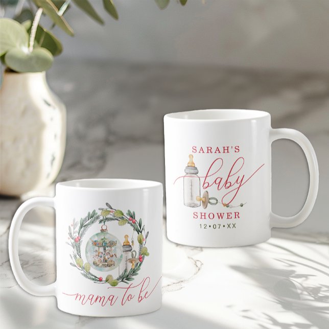 Merry Little Baby Shower Mamma to be Keepsaké Mugg (Front & Back - Little Merry Baby Shower Mug)
