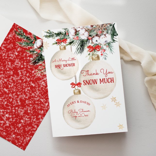 Merry Little Baby Shower Modern jul Tack Kort (Skapare uppladdad)