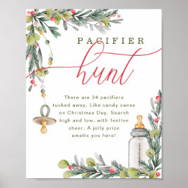 Merry Little Baby Shower Nappar Hunt-tecken Poster