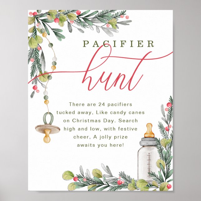 Merry Little Baby Shower Nappar Hunt-tecken Poster (Framsidan)