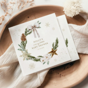 Merry Little Baby Shower Neutralt WAN Pappersservett