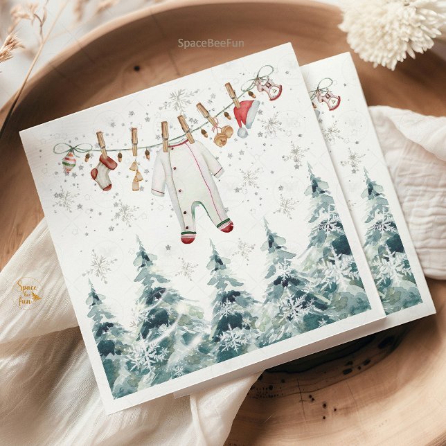 Merry Little Baby Shower Pappersservett (Merry Little Baby Shower,napkins, invitation,holiday baby shower, Christmas baby shower, winter baby)