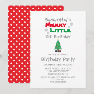 Merry Little Birthday Inbjudningar