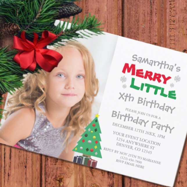 Merry Little Birthday Inbjudningar (Skapare uppladdad)