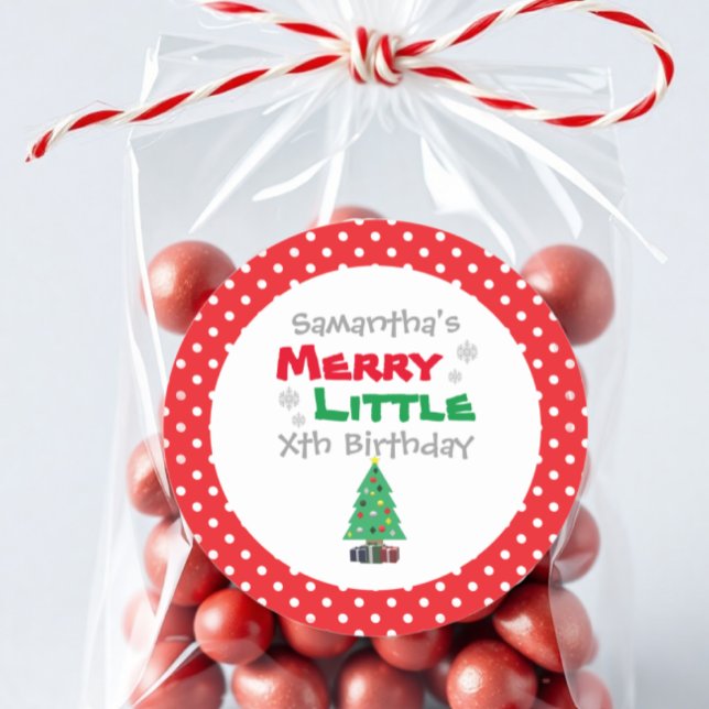 Merry Little Birthday Runt Klistermärke (Skapare uppladdad)