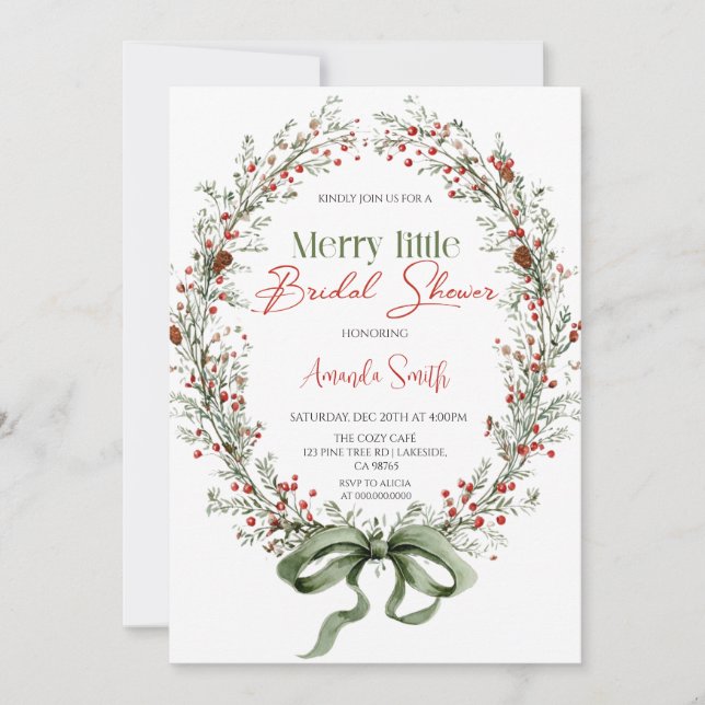  Merry little botanical Bridal shower Invitation Inbjudningar (Framsida)