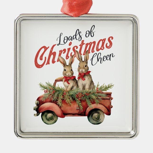 Merry Little Bunnies Julgransprydnad Metall (Framsidan)