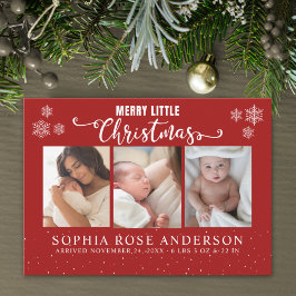 Merry Little Christmas, Baby First Collage Photos Julkort