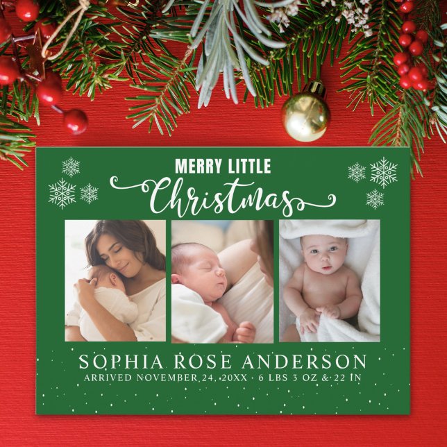 Merry Little Christmas, Baby First Collage Photos Julkort (Skapare uppladdad)