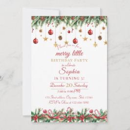 Merry Little Christmas Birthday Invitation Inbjudningar